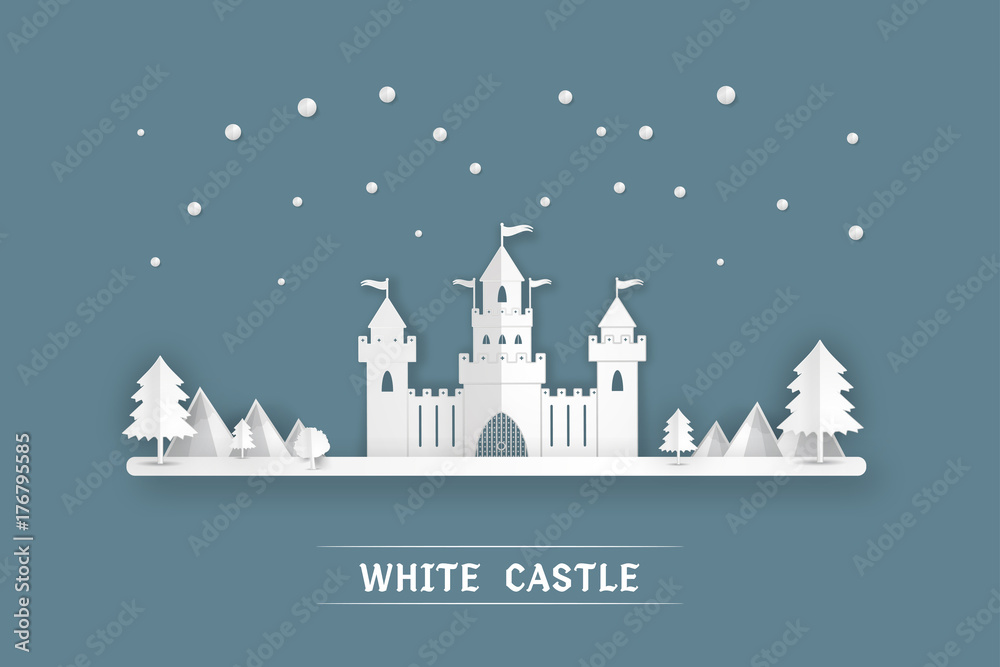 White paper castle Vector illustration