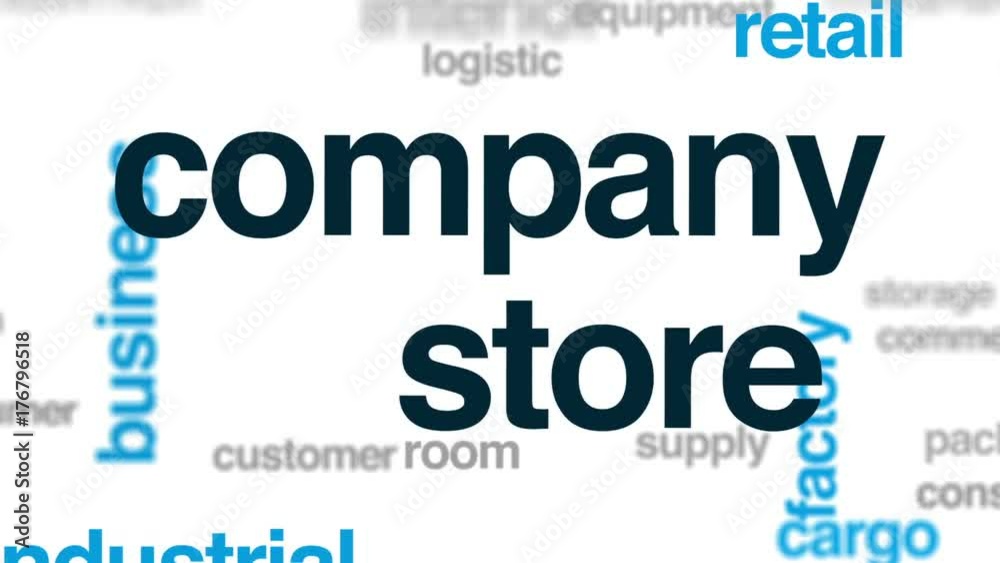 Company store animated word cloud, text design animation. Company store animated word cloud, text design animation.