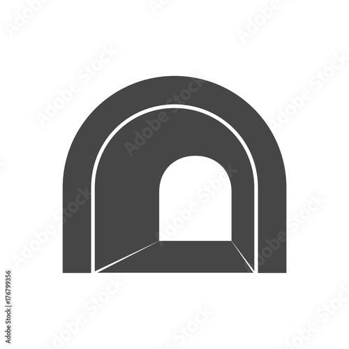 Road with tunnel icon 