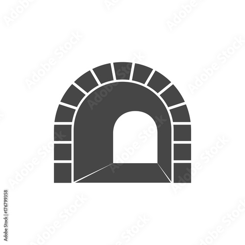 Road with tunnel icon  photo