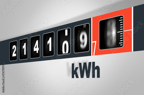 Fast running electricity meter - power consumption concept