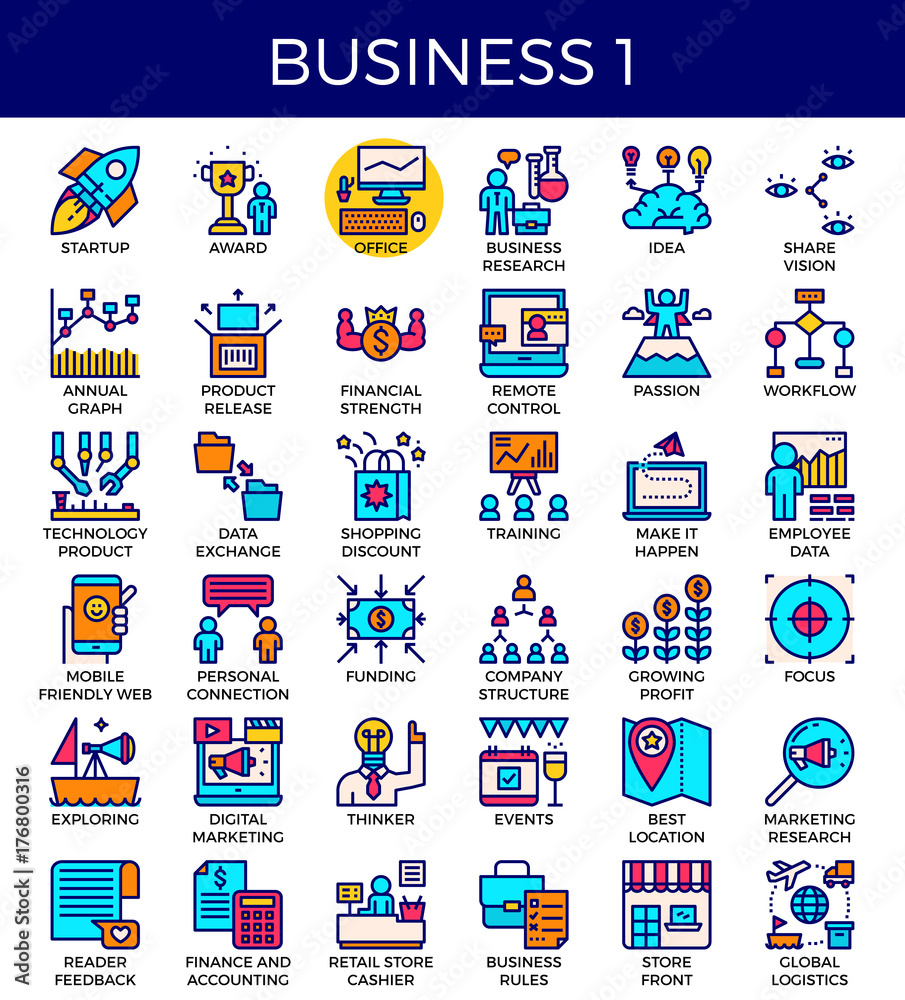 Business essential icons