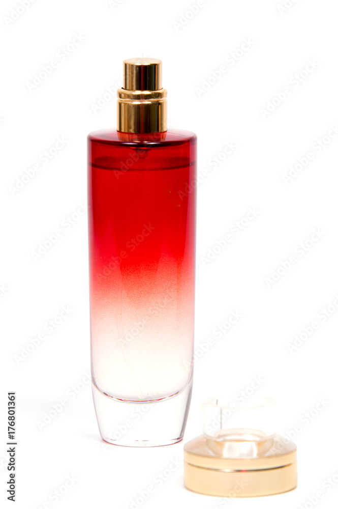women's perfume in beautiful bottle isolated on white background women's perfume in beautiful bottle isolated on white background