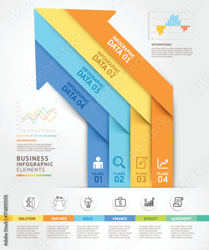 Business infographics design template. Vector illustration. Can be used for workflow layout, diagram, number options, start-up options, web design.