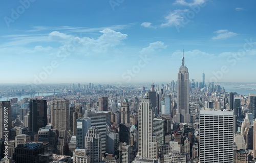 new york city skyline and urban skyscaper 