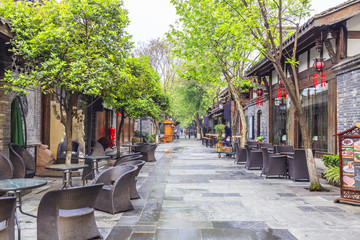 Keuken achterwand Smal steegje Oude straat met antieke huizen Chengdu  © zhouyilu