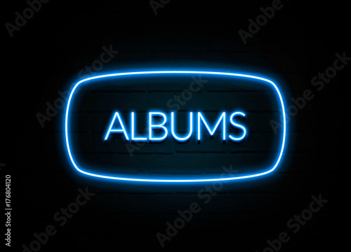 Albums - colorful Neon Sign on brickwall