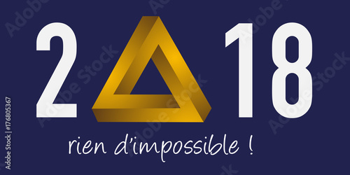 2018 - carte de vœux - challenge - entreprise, possible - promesse - année - illusion d’optique