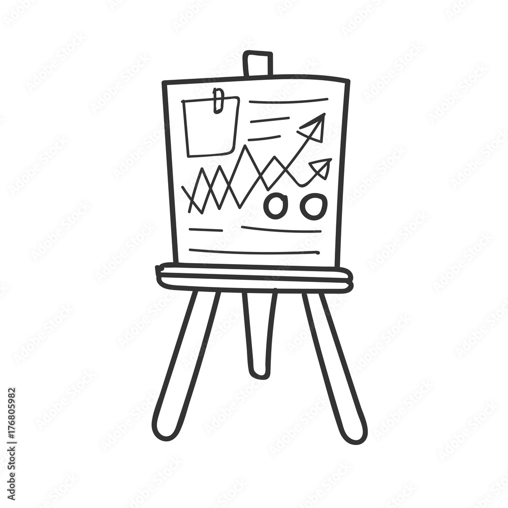 Doodle of business data analysis board Doodle of business data analysis board