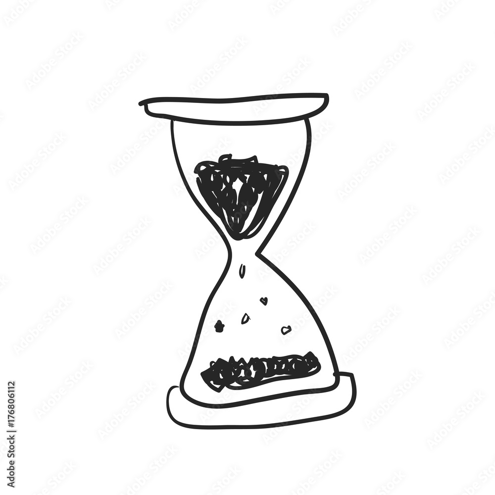 Illustration of hourglass doodle Illustration of hourglass doodle
