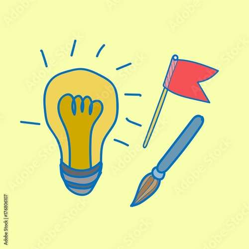 Doodle of lightbulb icon