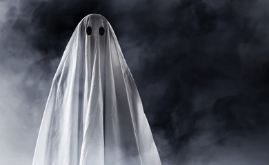 Ghost surrounded with smoke