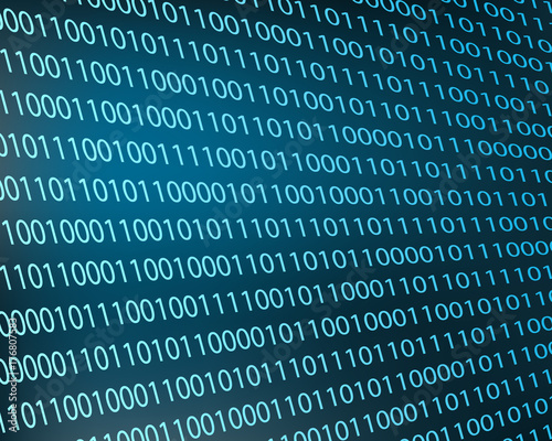Abstract and blue technology background with binary code
