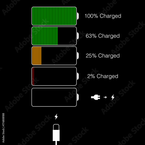 Battery icons set