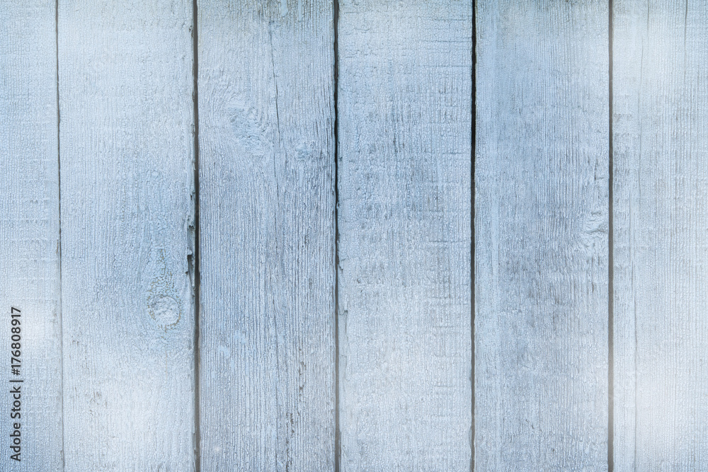 Winter background. Blue boards. Frosted table. New Year's frosty texture Winter background. Blue boards. Frosted table. New Year's frosty texture