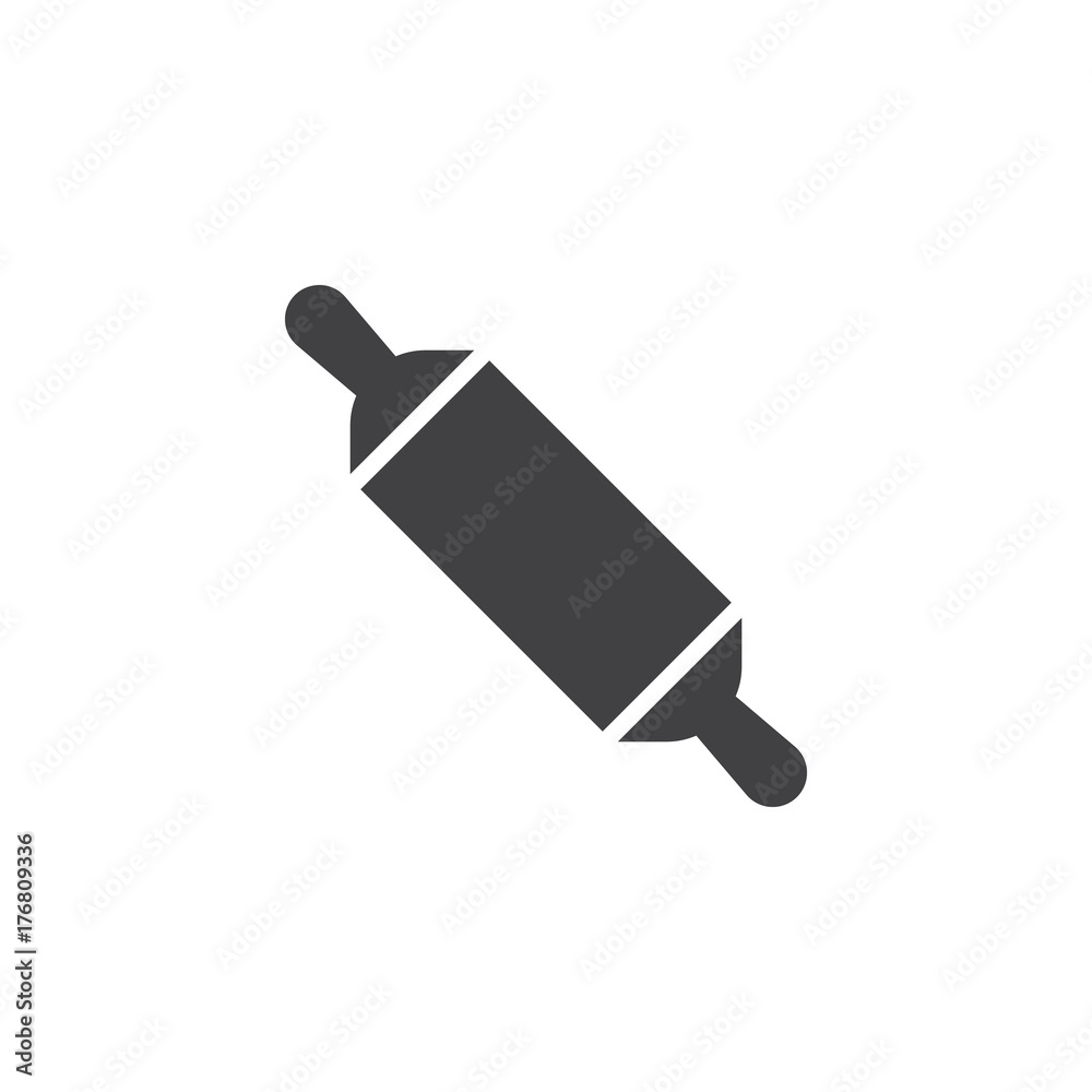 Rolling pin bakery icon vector, filled flat sign, solid pictogram isolated on white. Symbol, logo illustration. Rolling pin bakery icon vector, filled flat sign, solid pictogram isolated on white. Symbol, logo illustration.