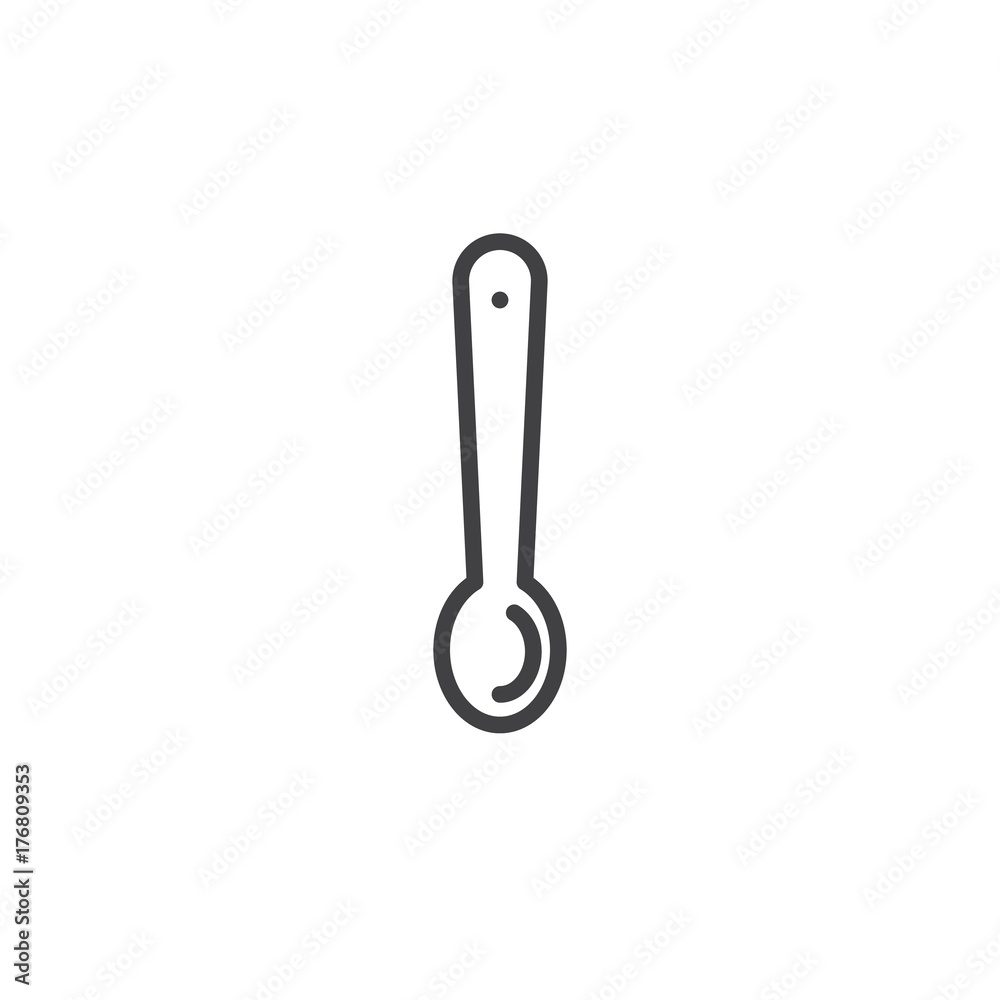 Spoon line icon, outline vector sign, linear style pictogram isolated on white. Symbol, logo illustration. Editable stroke Spoon line icon, outline vector sign, linear style pictogram isolated on white. Symbol, logo illustration. Editable stroke