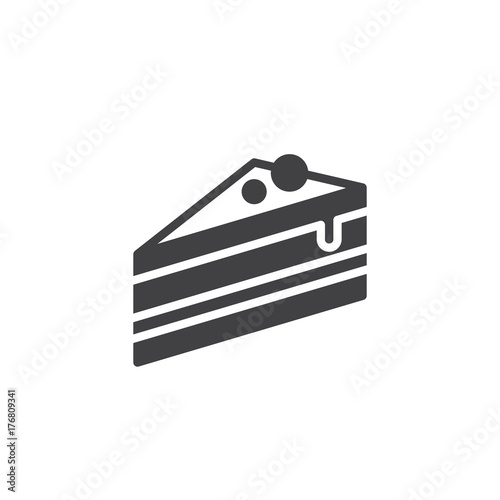 Piece of cake icon vector, filled flat sign, solid pictogram isolated on white. Symbol, logo illustration.