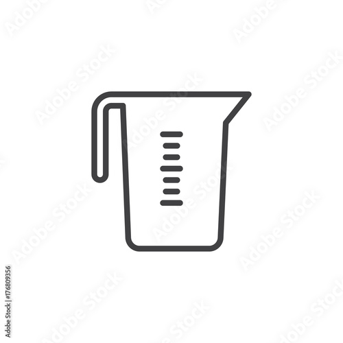 Measuring cup line icon, outline vector sign, linear style pictogram isolated on white. Symbol, logo illustration. Editable stroke
