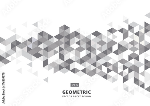 abstract gray geometric background with polygonal triangles, cube pattern.Template design with color triangle for brochure, leaflet, flyer design. Vector