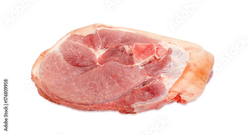 Piece of the uncooked pork from the hind leg