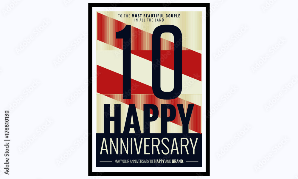 10 Years Happy Anniversary (Vector Illustration Poster Design)