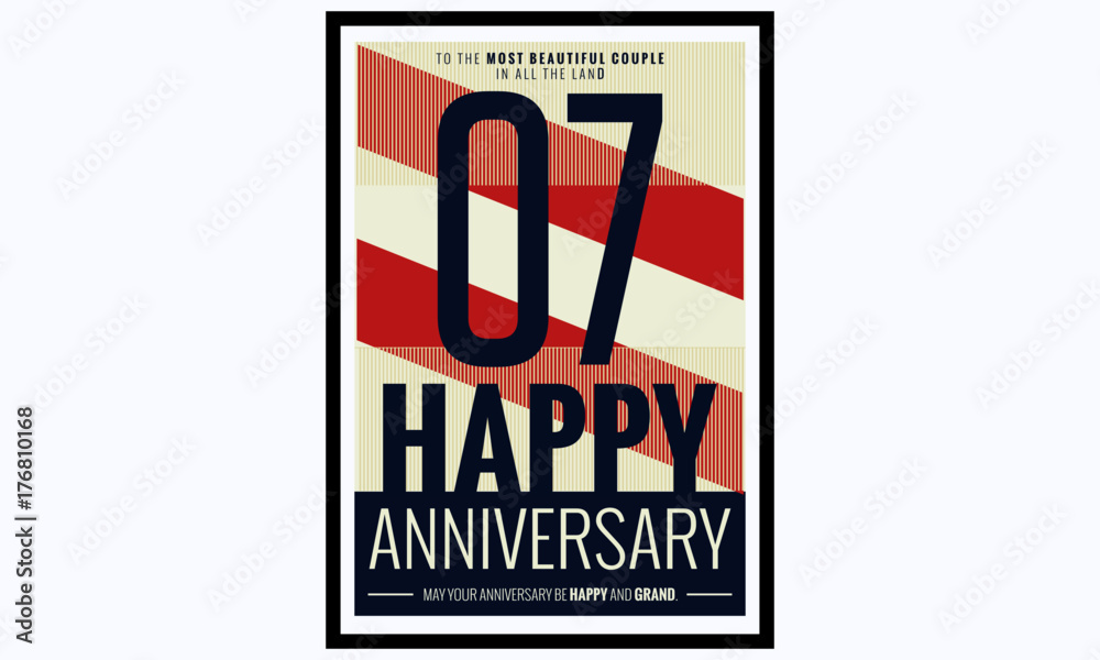 7 Years Happy Anniversary (Vector Illustration Poster Design)