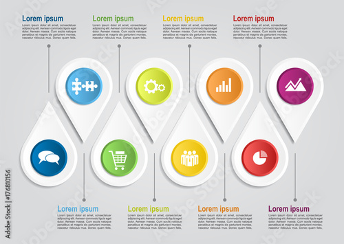 Infographic template. Can be used for workflow layout, diagram, business step options, banner, web design.