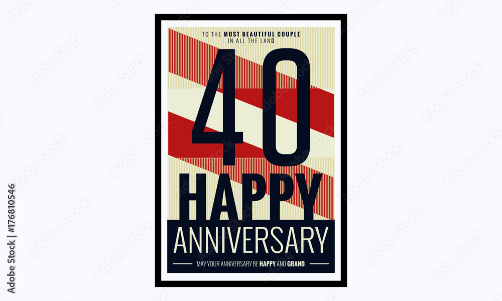 40 Years Happy Anniversary (Vector Illustration Poster Design)