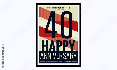 40 Years Happy Anniversary (Vector Illustration Poster Design)