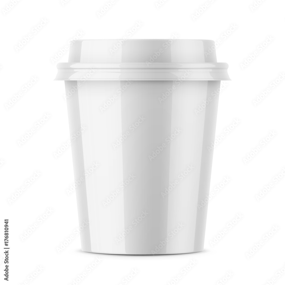 White glossy coffee cup template. White glossy coffee cup template.
