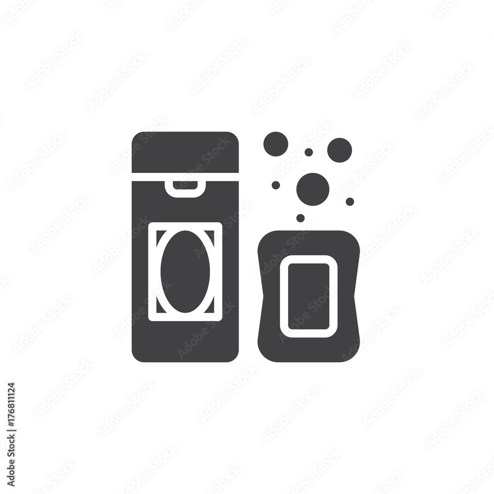 Shampoo and soap icon vector, filled flat sign, solid pictogram isolated on white. Symbol, logo illustration. Shampoo and soap icon vector, filled flat sign, solid pictogram isolated on white. Symbol, logo illustration.