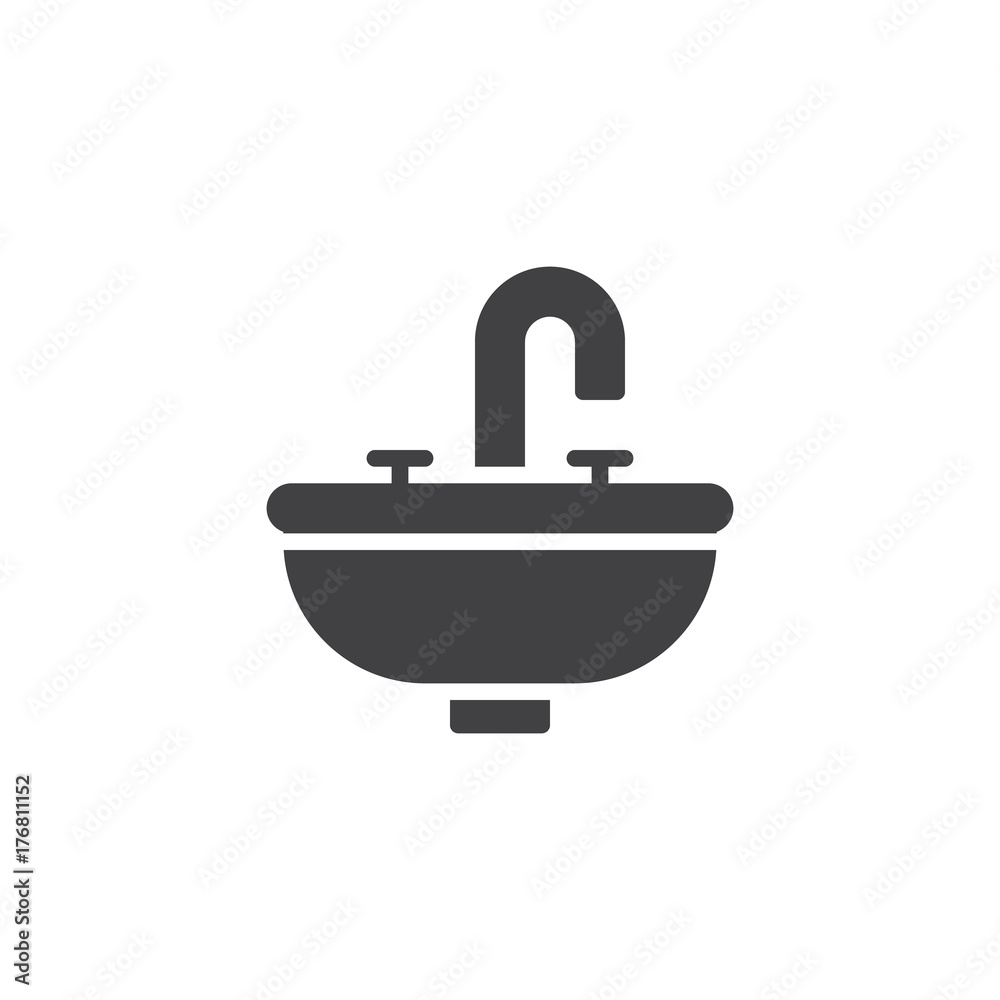 Bathroom sink unit icon vector, filled flat sign, solid pictogram isolated on white. Symbol, logo illustration. Bathroom sink unit icon vector, filled flat sign, solid pictogram isolated on white. Symbol, logo illustration.