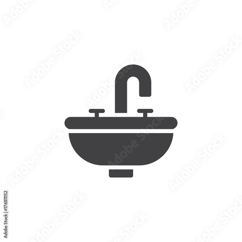 Bathroom sink unit icon vector, filled flat sign, solid pictogram isolated on white. Symbol, logo illustration.