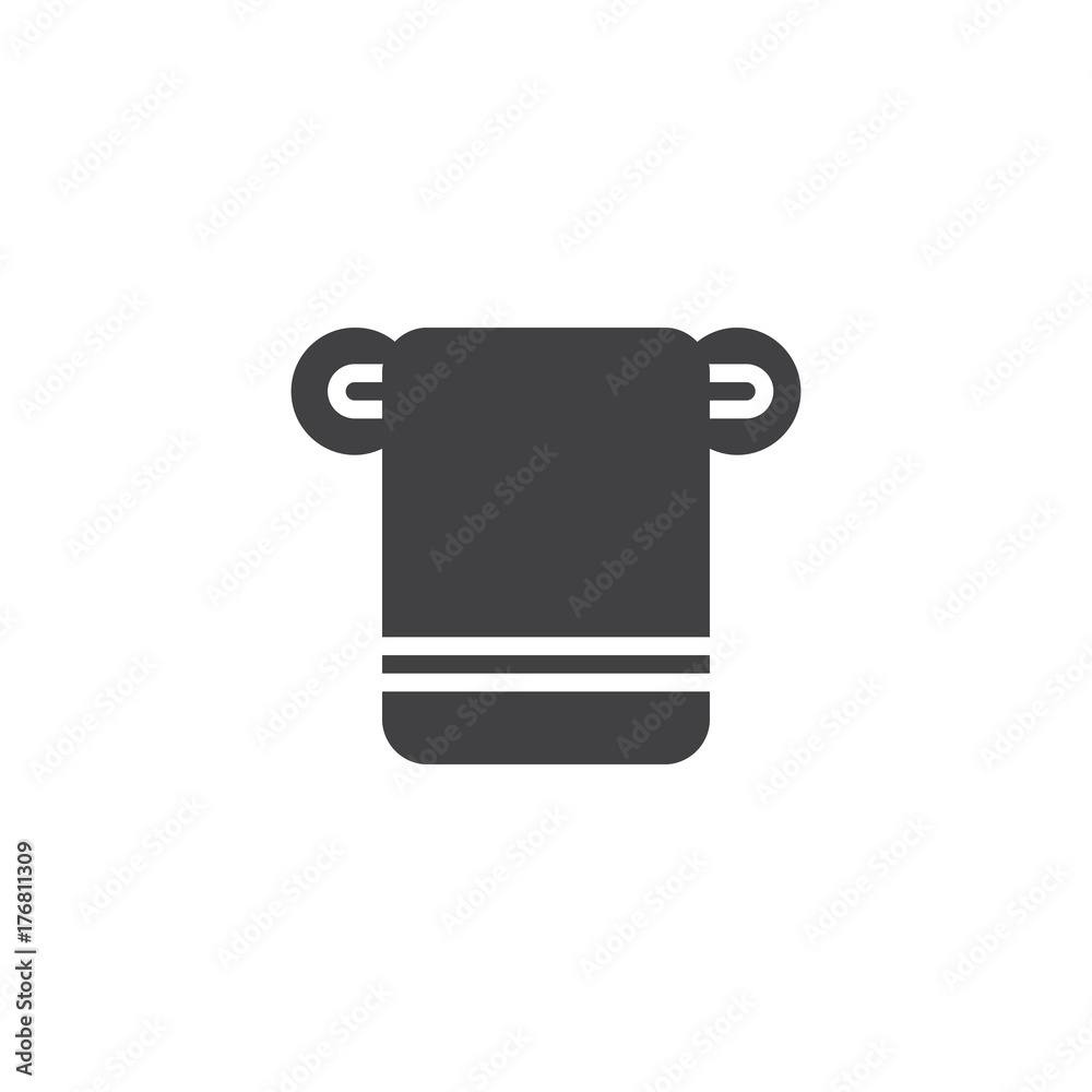 Bathroom towel icon vector, filled flat sign, solid pictogram isolated on white. Symbol, logo illustration.