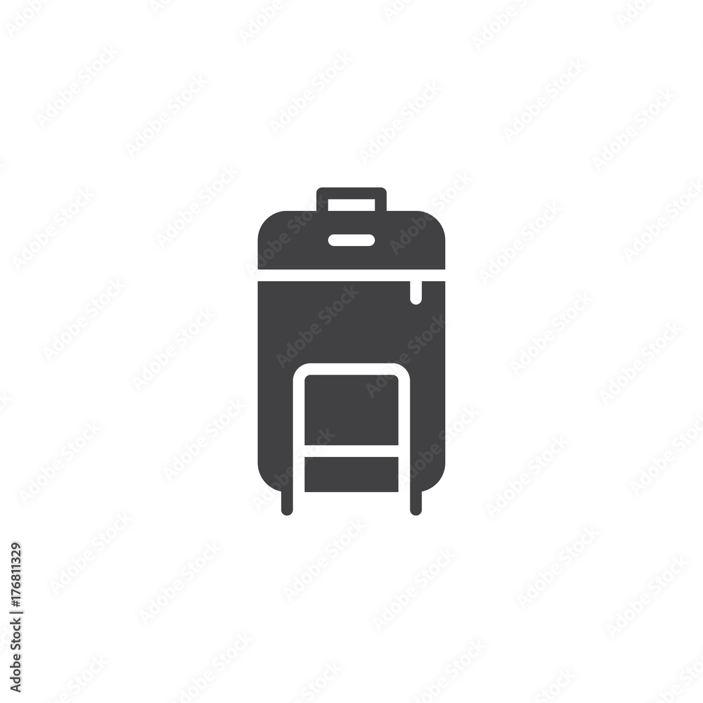 Travel luggage icon vector, filled flat sign, solid pictogram isolated on white. Symbol, logo illustration. Travel luggage icon vector, filled flat sign, solid pictogram isolated on white. Symbol, logo illustration.