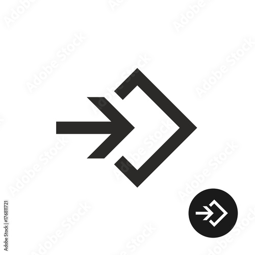 Enter or login black simple icon.