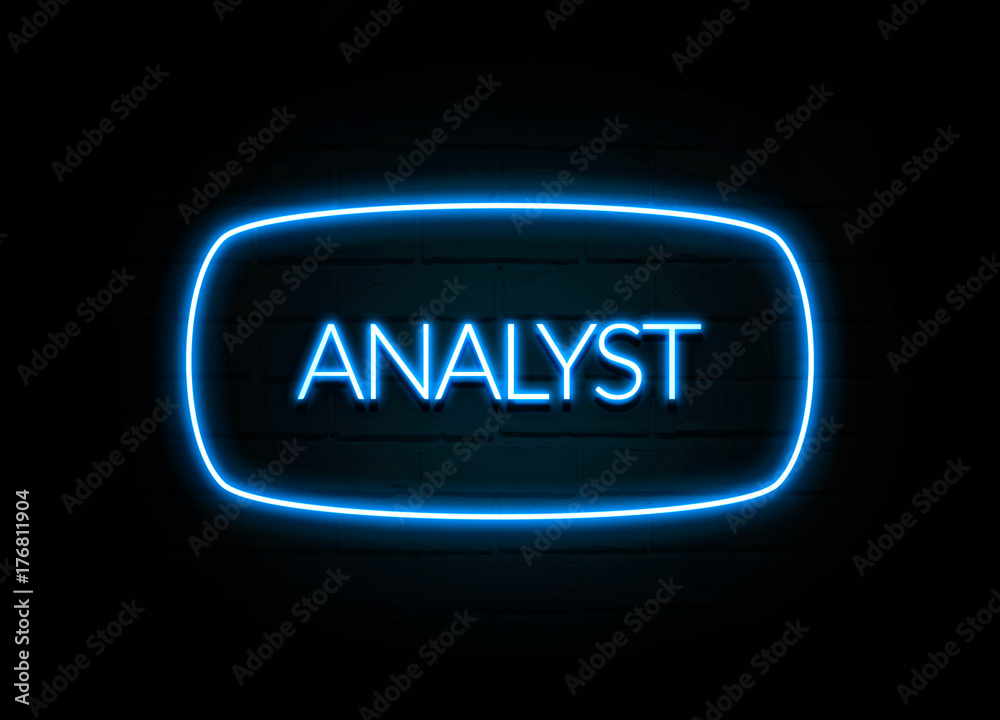 Analyst - colorful Neon Sign on brickwall Analyst - colorful Neon Sign on brickwall
