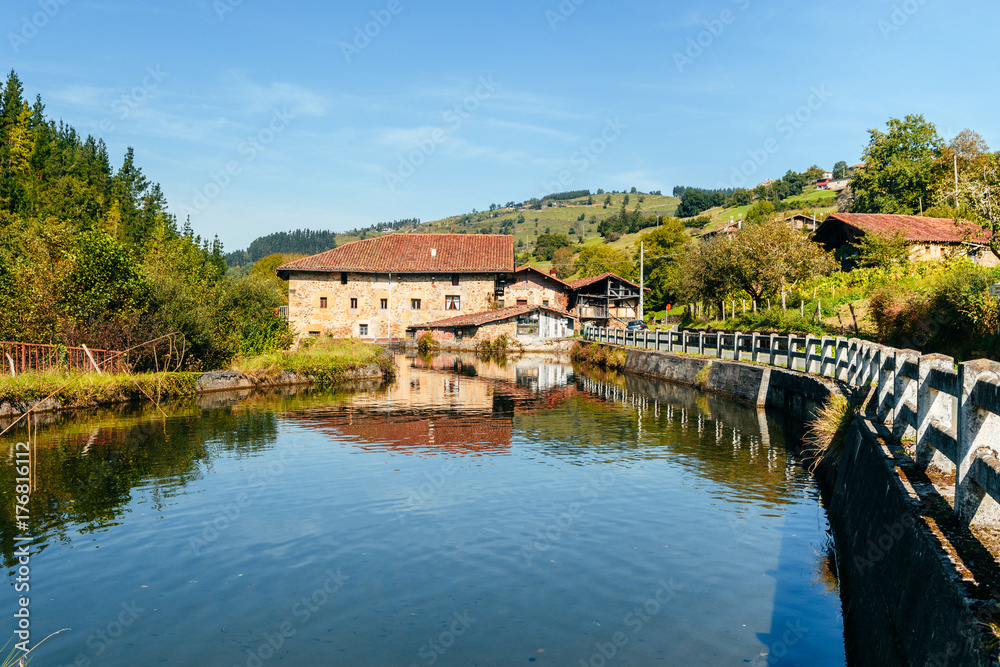 traditional basque house at biscay countryside, spain traditional basque house at biscay countryside, spain