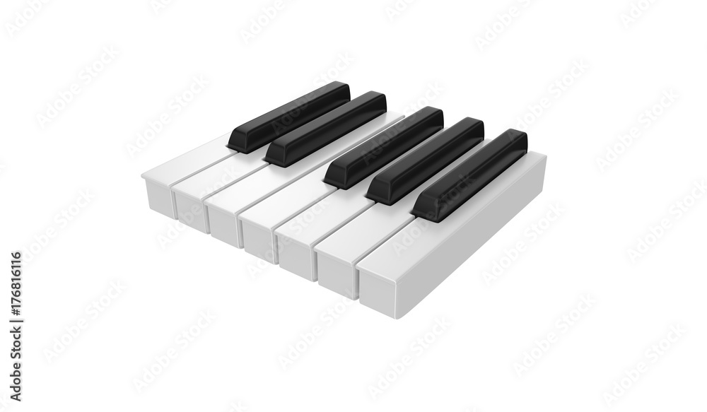 Piano Keys isolated on the White