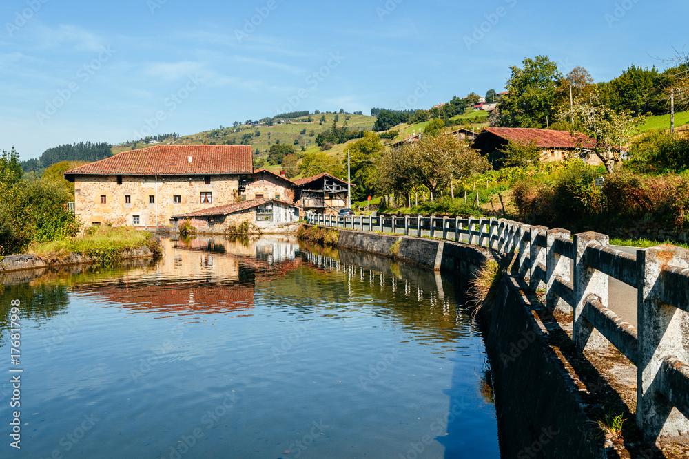 Fototapeta premium traditional basque house at biscay countryside, spain