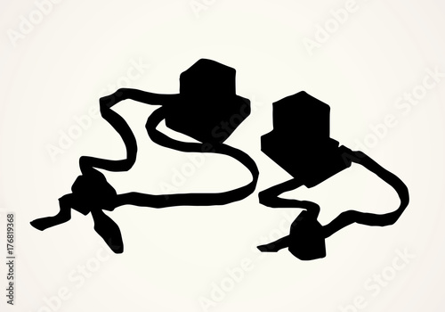 Jewish prayer cubes. Vector drawing