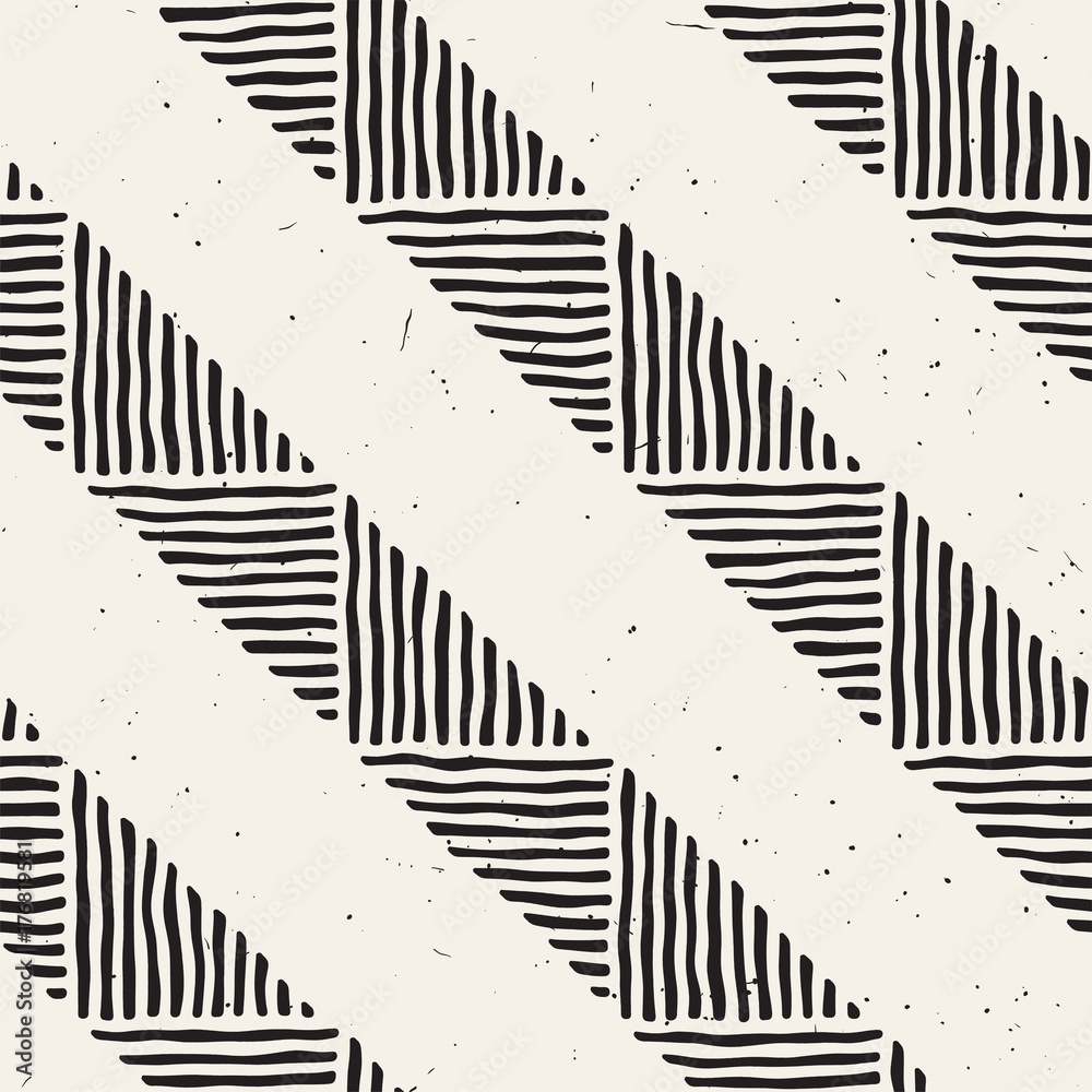 Hand drawn style ethnic seamless pattern. Abstract geometric tiling background in black and white. Hand drawn style ethnic seamless pattern. Abstract geometric tiling background in black and white.