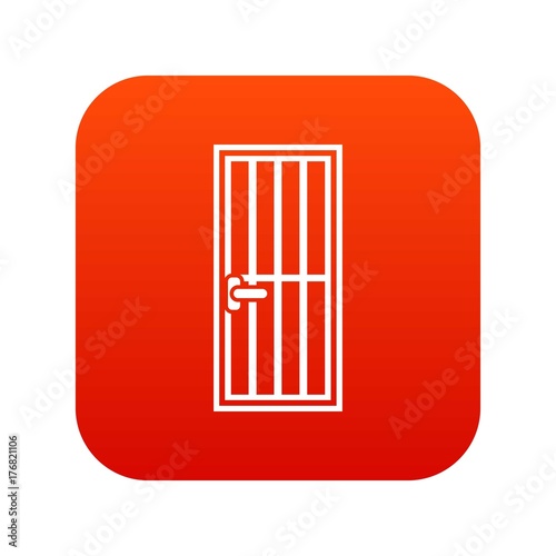 Steel door icon digital red
