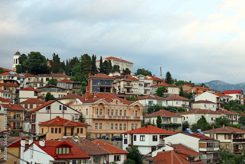 old buildings on hill Ohrid Macedonia
