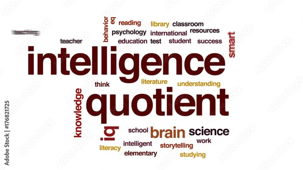 Intelligence quotient animated word cloud, text design animation. Intelligence quotient animated word cloud, text design animation.