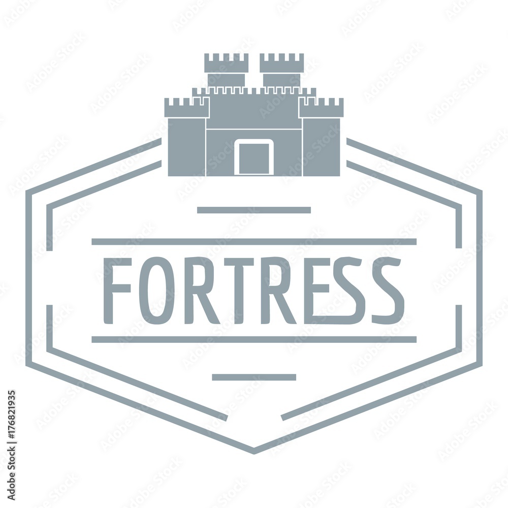 Old fortress logo, simple gray style