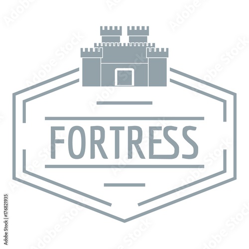 Photo Old fortress logo, simple gray style