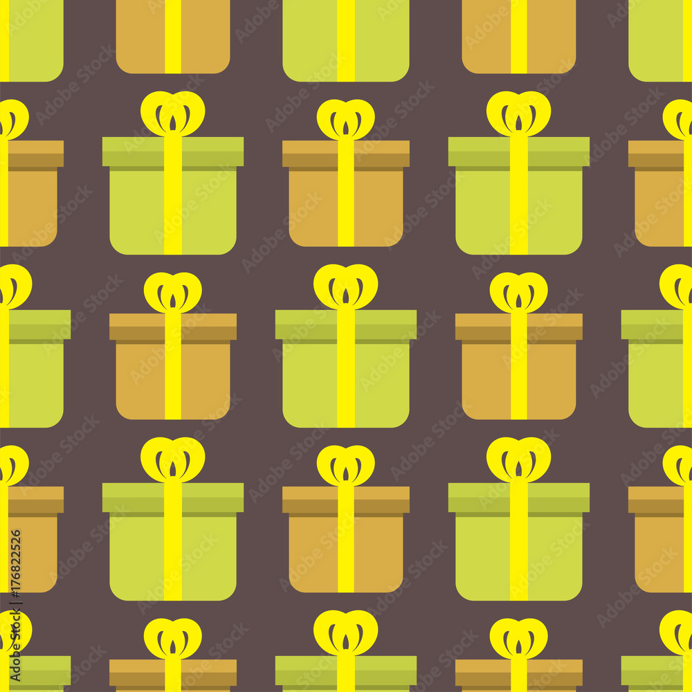 Gift boxes pack composition event greeting seamless pattern birthday vector illustration. Gift boxes pack composition event greeting seamless pattern birthday vector illustration.