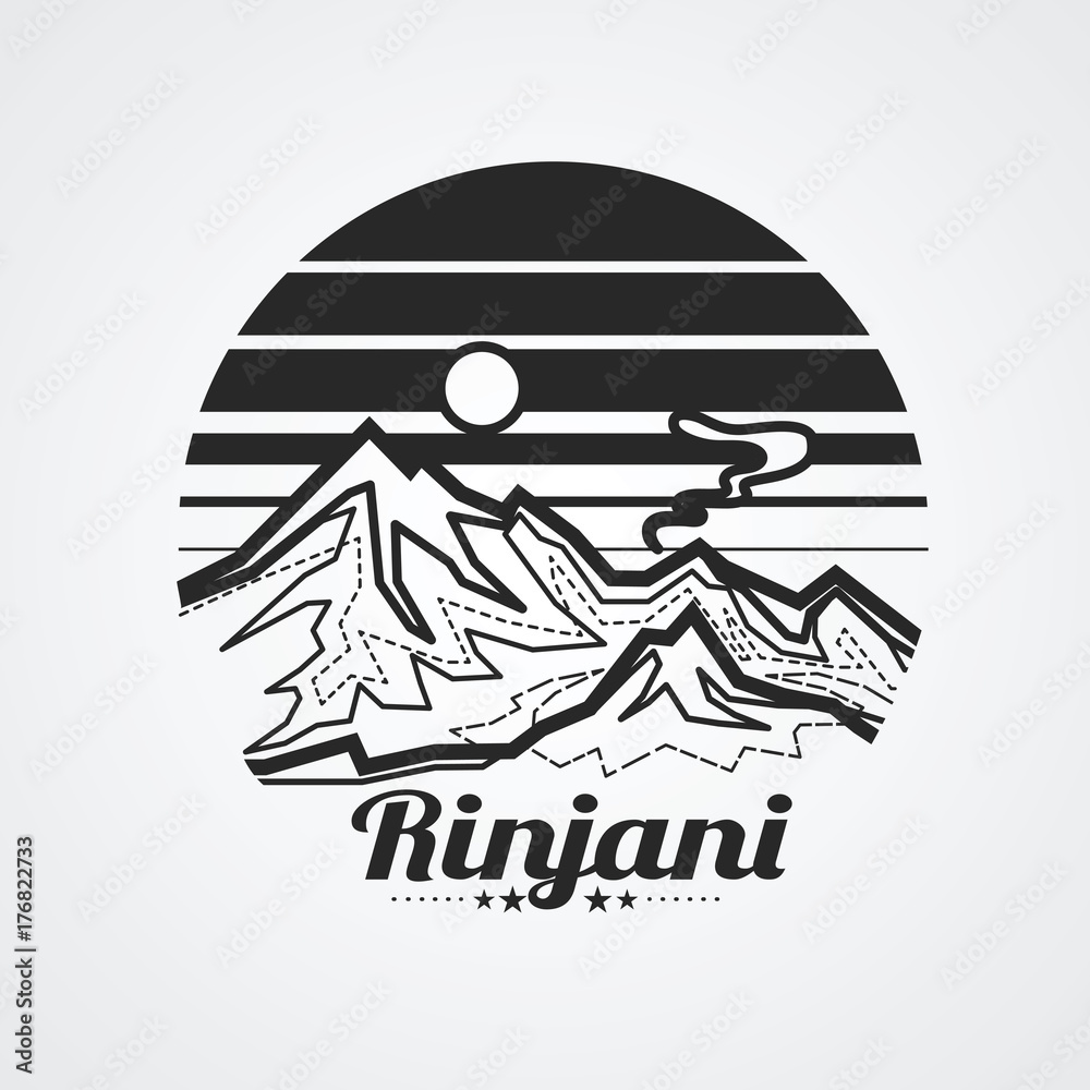 Rinjani Mountain vector